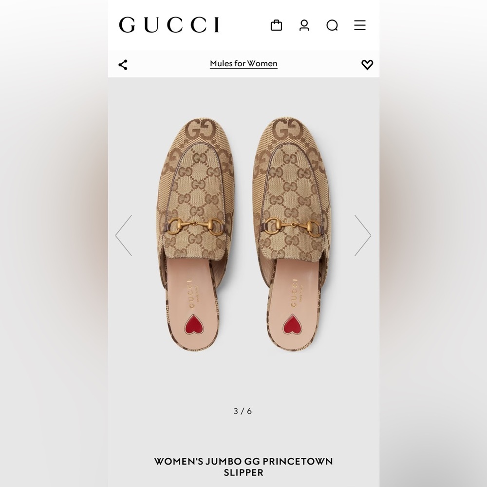 Gucci Women's jumbo GG Princetown slipper Sz 7.5